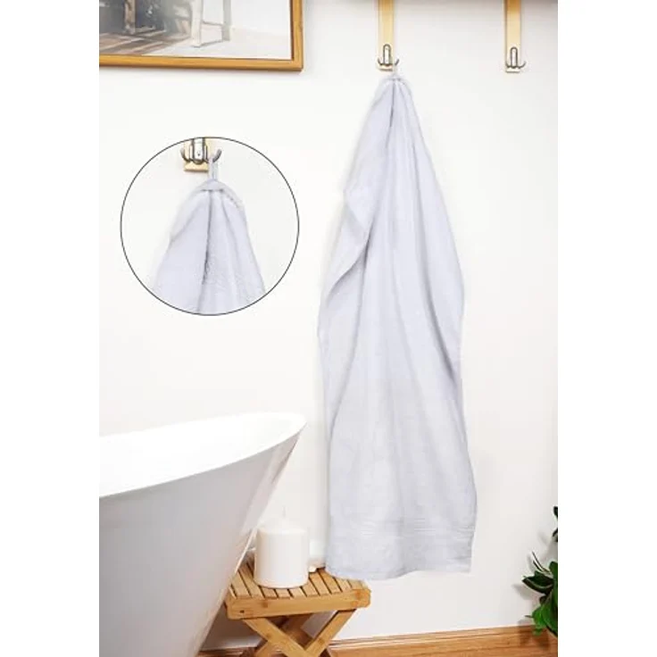 Utopia Towels 2er-Pack Badetücher Set, Premium 100% ringgesponnene Baumwolle, 69 x 137 cm, sehr saugfähig, weich, weiß – Bild 2