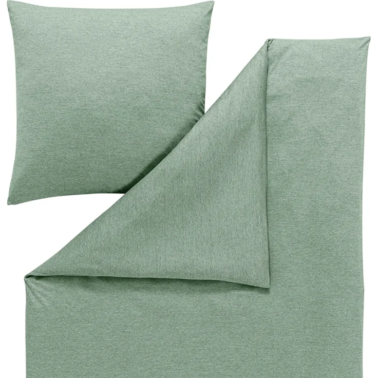 Estella Bettwäsche Takoma 6873 520 Mint Mako Interlock Jersey 200 x 220 + 2x 80 x 80 cm – Bild 2