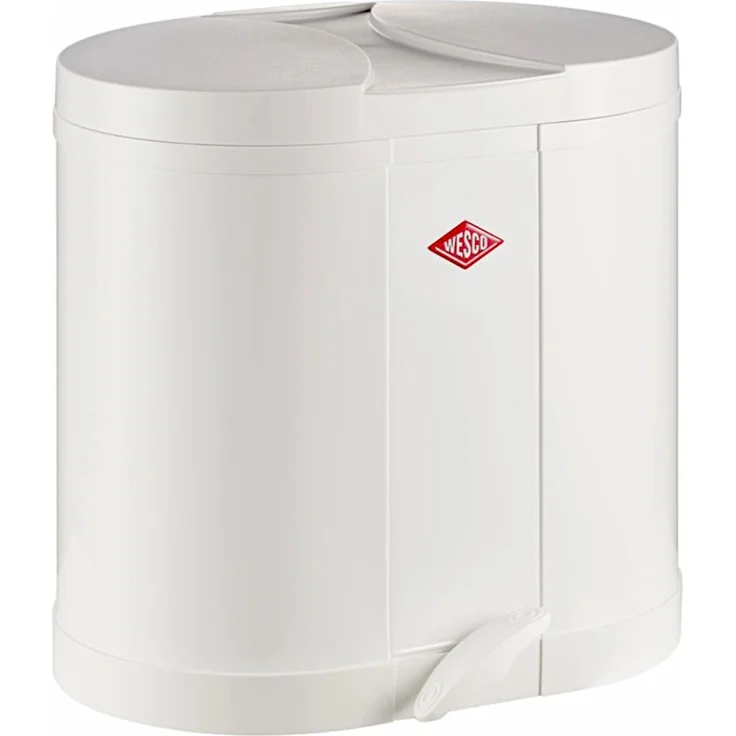 Wesco 'Ökosammler 170' Abfalleimer mit Fußtritt und 2-fach Trennung, 30 (2x15) Liter, Stahlblech, Silber – Bild 4