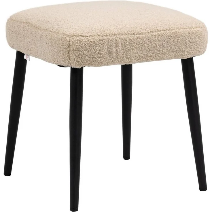 HOMCOM Fußhocker Fußstütze mit Kaschmir-Optik (Sitzhocker Quadratischer, 1 St, Schminkhocker), Beige 42 x 42 x 47 cm – Bild 5