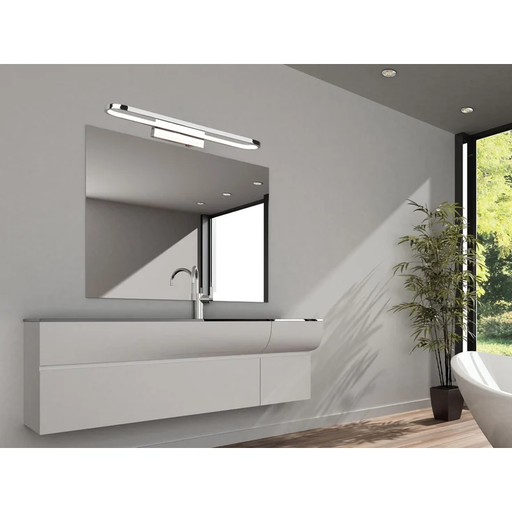 LED Badezimmer Wandleuchte GIANNI in Chrom - Spiegelleuchte, Breite 60cm – Bild 1
