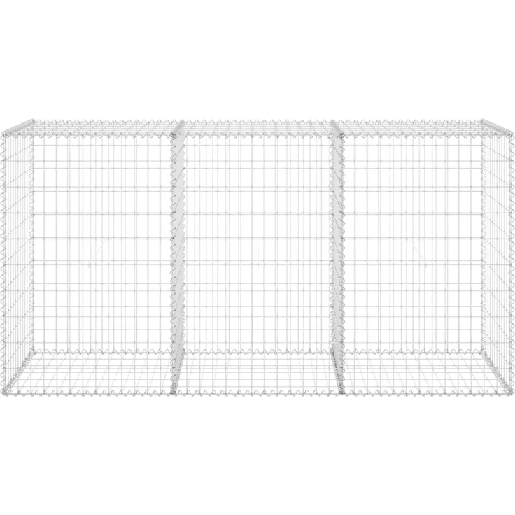 vidaXL Gabionenwand mit Abdeckung Verzinkter Stahl 200 x 60 x 100 cm 147815 – Bild 3