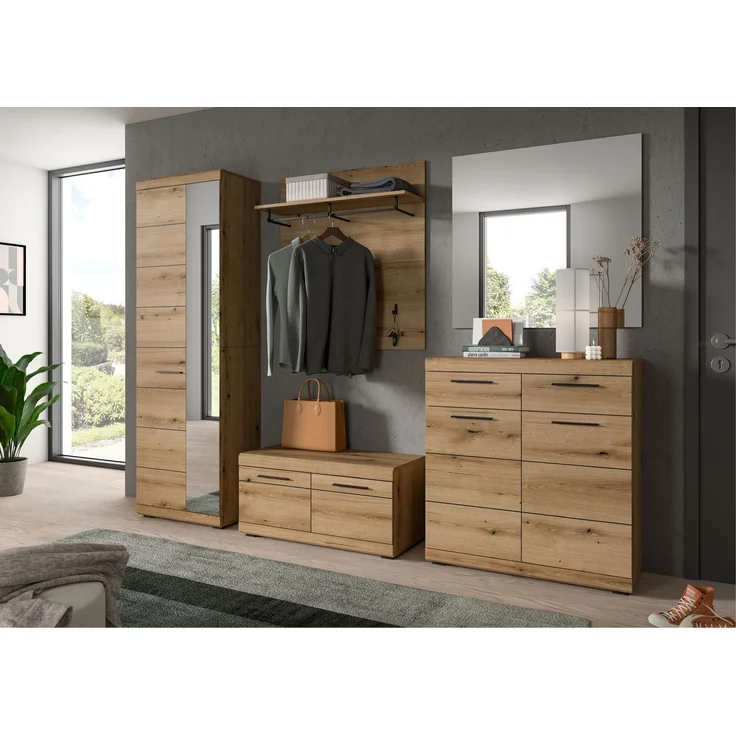 Spiegel (B/H/T: 90x87x2 cm) in Evoke Oak Nachbildung – Bild 4