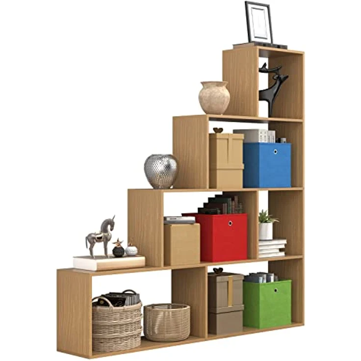 MID.YOU Regal Dubila, Bücherregal aus Holzwerkstoff in Buche, stehend, 155x163x29 cm – Bild 1