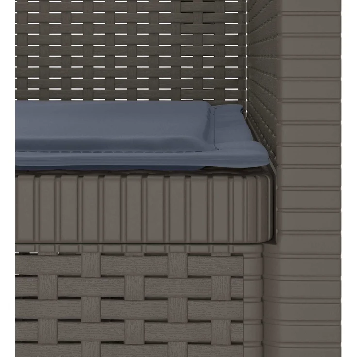 vidaXL 1-Sitzer Sessel mit Kissen Rattan-Look PP Hellgrau 8011867 – Bild 7