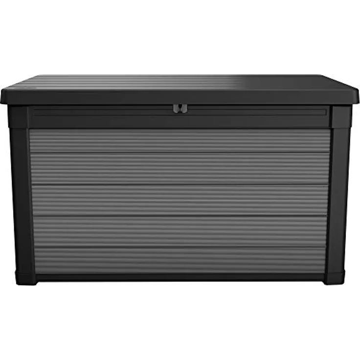 Ambia Garden Kissenbox, Anthrazit/Grau, wetterbeständige Kunststoffbox, 122.9x70.6x62.1 cm, aufklappbarer Deckel, geeignet zum Sitzen, mit Gasdruckfeder