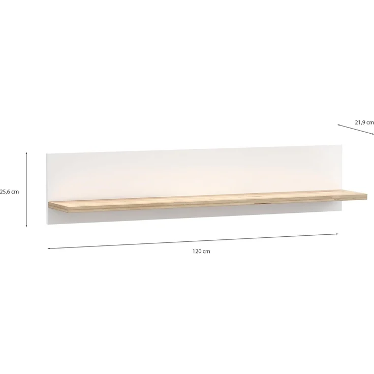 FORTE Wandboard Vankka Regal Wandmontage, Wandregal, zweifarbiges Dekor, einfache Montage – Bild 2