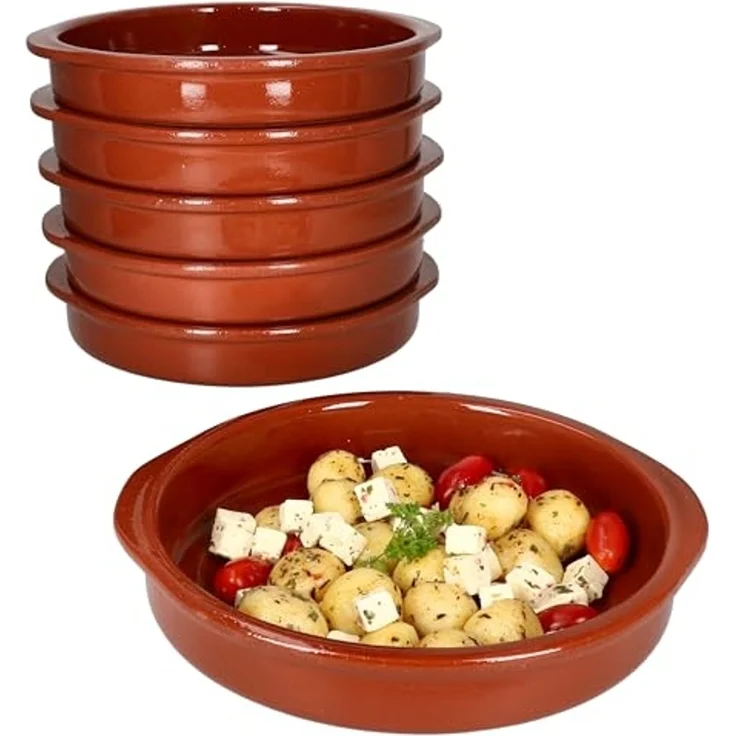 MamboCat Tapas-Schale 6er Set Cazuela Bernd XL Ø 24cm Tonschalen mit Griffen, Ton – Bild 4
