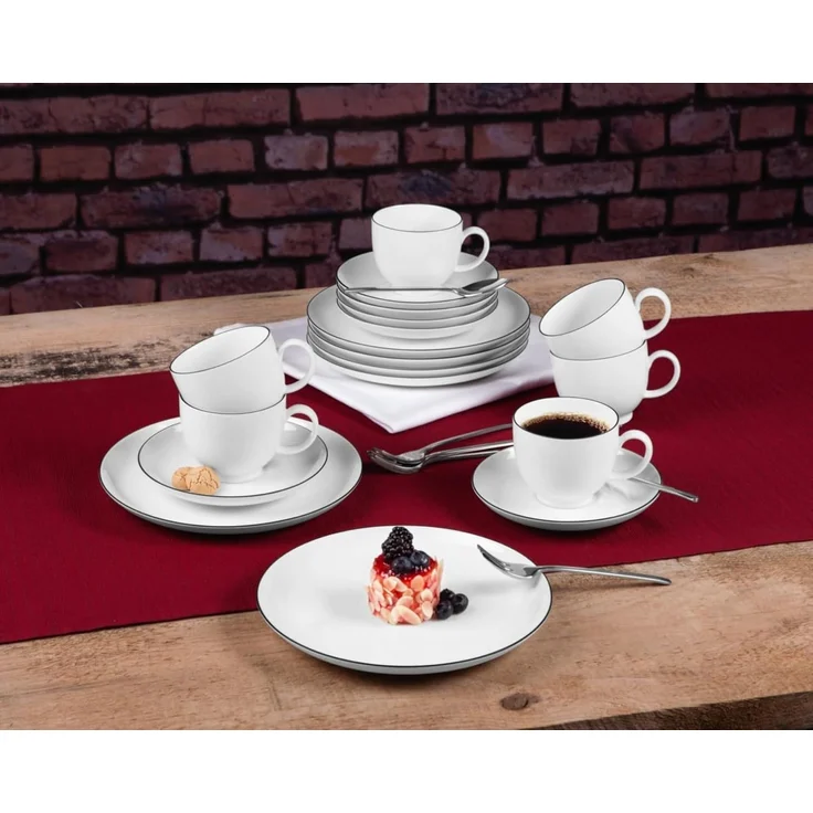 Seltmann Weiden Lido Black Line Kaffeeservice rund 18-teilig – Bild 7