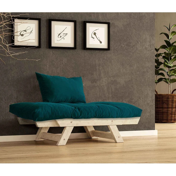 Skye Decor 'CPT8148-140' Garten-Sessel, Natur / Petrolblau, 108-140 x 75 cm – Bild 3