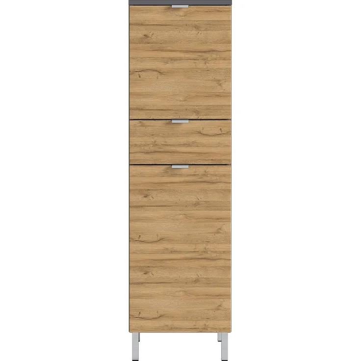Germania Schrank 8532-564 GW-Mauresa, in Graphit/Eiche, 34 x 120 x 34 cm (BxHxT)