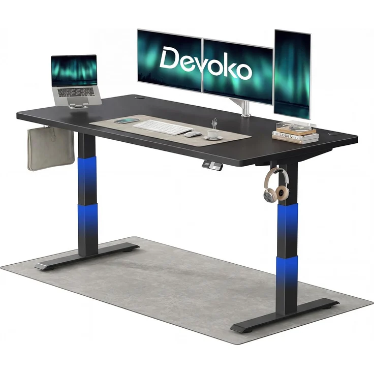 Devoko Höhenverstellbarer Schreibtisch 180x80 cm elektrisch, Höhenverstellung 63-128 cm mit Smart Control, 125 kg Tragkraft, für gesundes Arbeiten – Bild 1