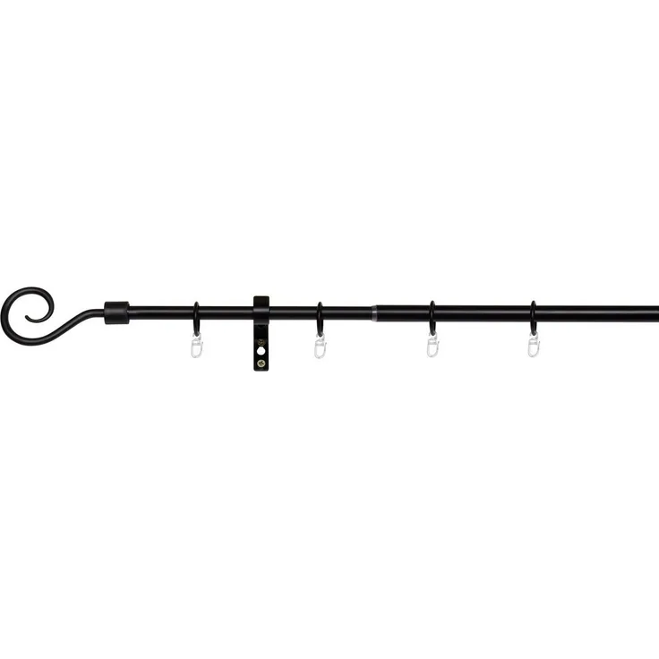 ondeco Gardinenstange Teleskopgarnitur Hook, Ø 16 mm, 1-läufig, ausziehbar, Bohren, verschraubt, Metall