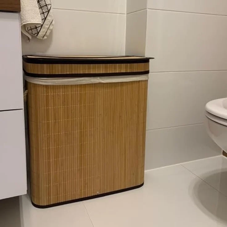 Ruhhy Wäschekorb Wäschesortierer Zweikammer (Spar-Set, 1 St, praktisch organisiert), Zwei Fächer, 100 Liter – Bild 3