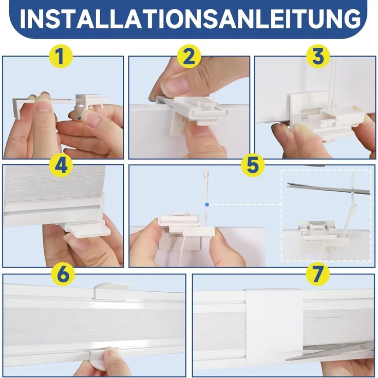 Sekey Wabenplissee Ohne Bohren Verdunkelung Rollo 100% verdunkelnd Blickdicht, Klemmfix, Aluminiumschiene, ZWeißeitig wählbar in Weiß & Grau 95x120cm – Bild 6