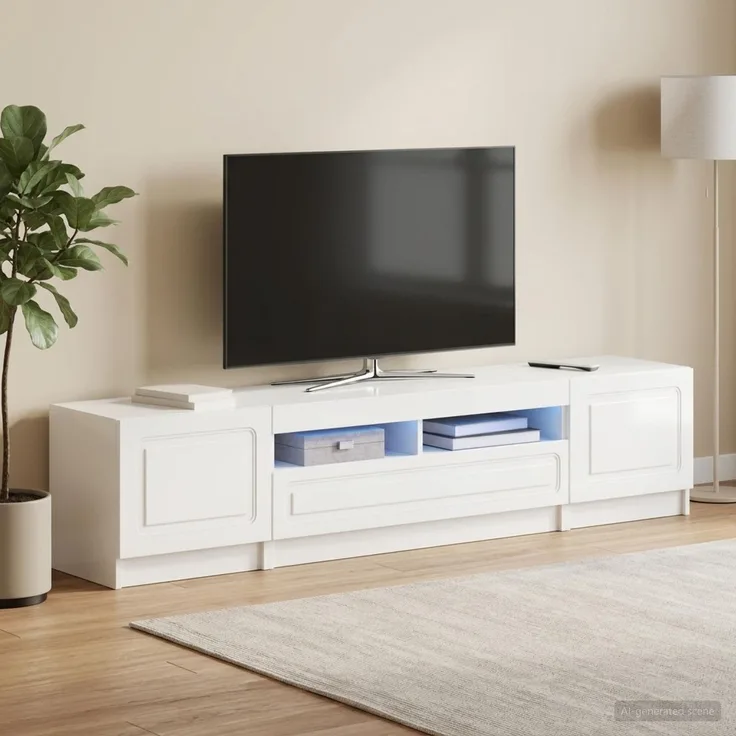 vidaXL LED-TV-Schrank UTRECHT 3 stk. Hochglanz Weiß Holzwerkstoff 3417005