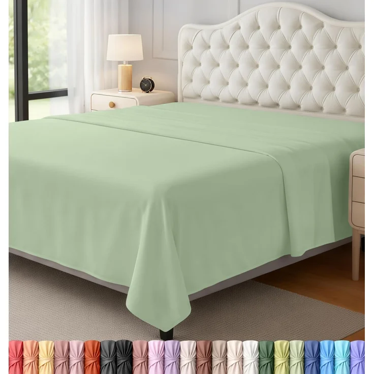Utopia Bedding Bettlaken, weich gebürstetes Mikrofasergewebe, kein Einlaufen, farbecht, pflegeleicht, nur 1 Bettlaken, Kingsize, Salbeifarben