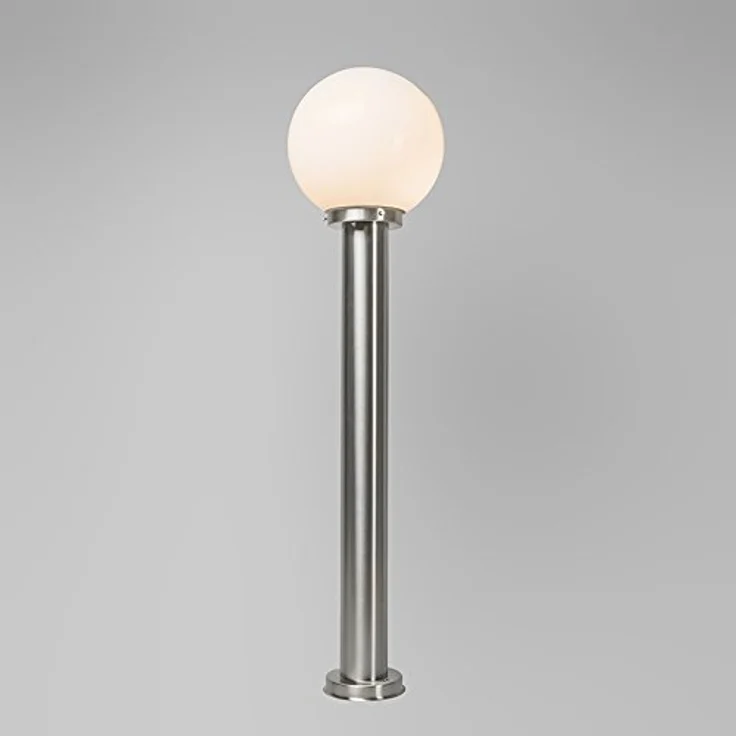 Qazqa Sfera Außenleuchte, moderne Wegeleuchte aus Edelstahl in nickel matt, 100 cm, E27 fassung, IP44, LED geeignet – Bild 3
