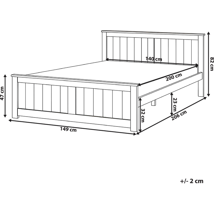 Bett mit Lattenrost Kiefernholz SABRAN 140x200 cm Weiß – Bild 2
