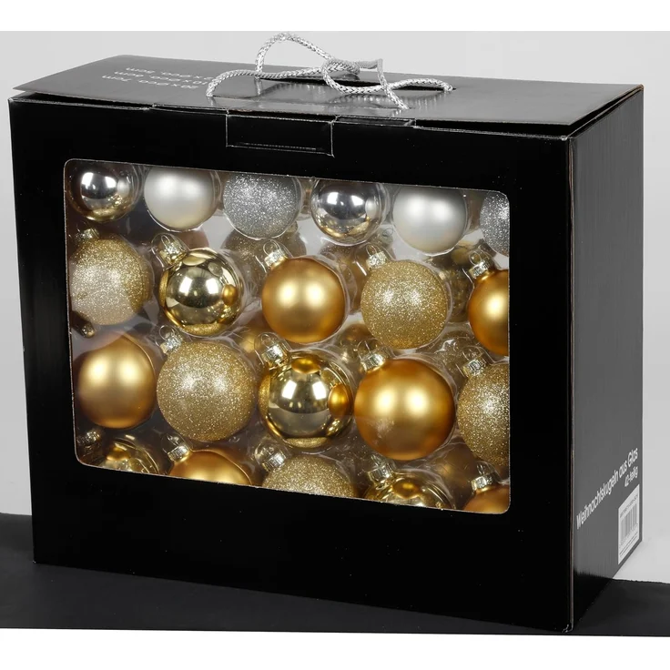 Glas-Weihnachtsbaumkugeln 42er-Set versch. Größen Baumschmuck Baumdeko Anhänger – Bild 4