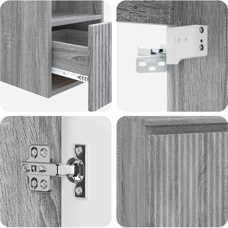 vidaXL Badezimmerschrank-Set 2 stk. Grau Sonoma 79,5 x 44,5 x 80 cm 3404090 – Bild 7