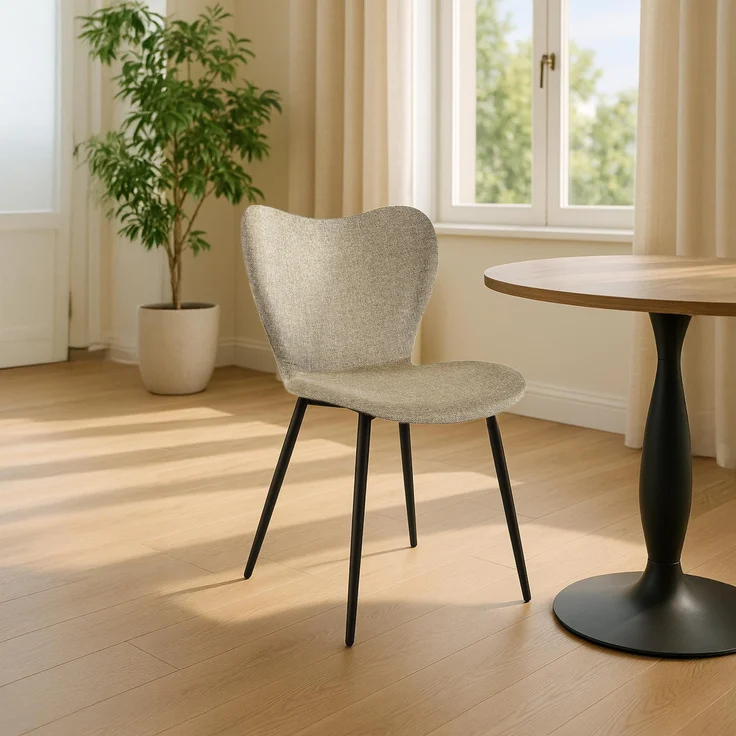 Esszimmerstuhl COLON - Stoff Taupe 50x58x80 cm | Essstühle Esszimmerstühle Küchenstühle Wohnzimmerstühle – Bild 3