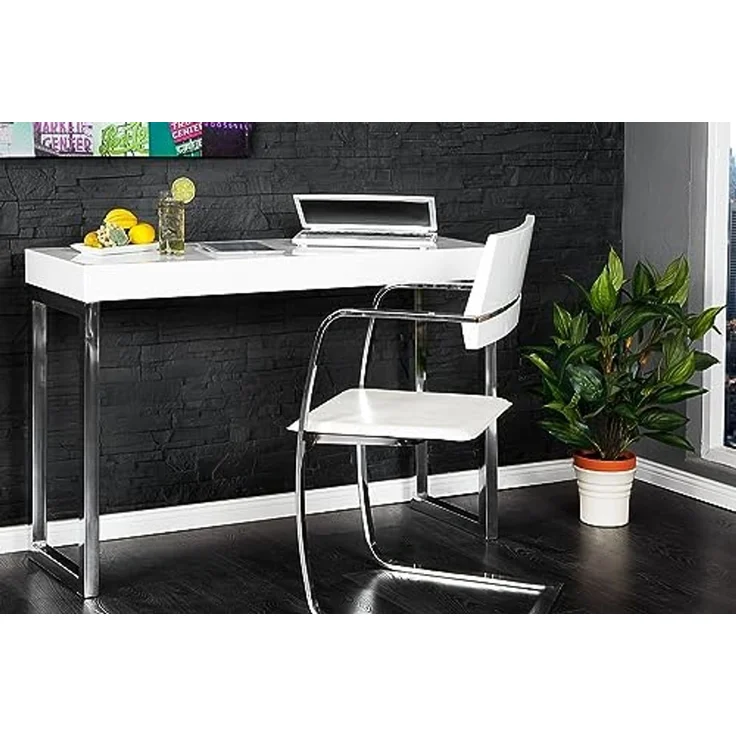 riess-ambiente Konsolentisch WHITE DESK 120cm weiß, Konsole · Hochglanz · Bürotisch · Modern Design – Bild 4