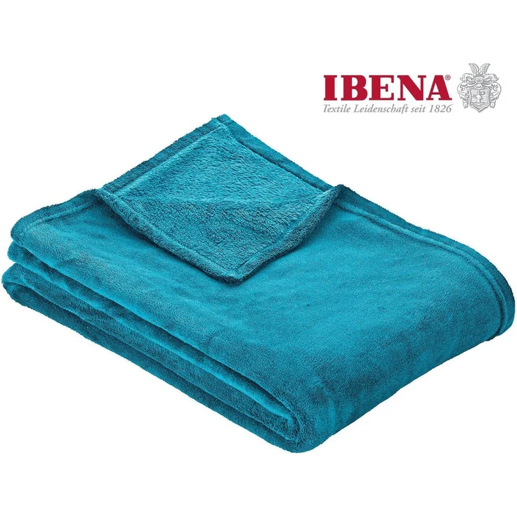 Wohndecke Uni Fleecedecke Olbia, IBENA, einfarbig schick, Kuscheldecke – Bild 1