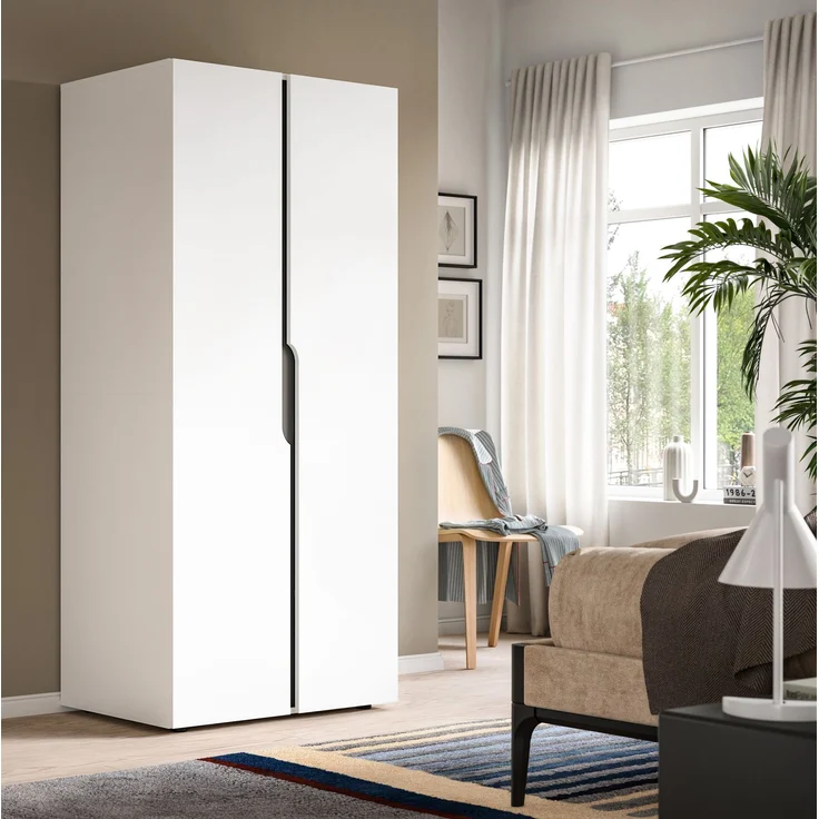 Anga Kleiderschrank 2-türig in weiß – Bild 6
