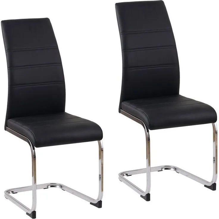HTI-Line Freischwinger Schwingstuhl SallyC PU 2er (Set, 2 St), Freischwinger Esszimmerstuhl Kunstleder
