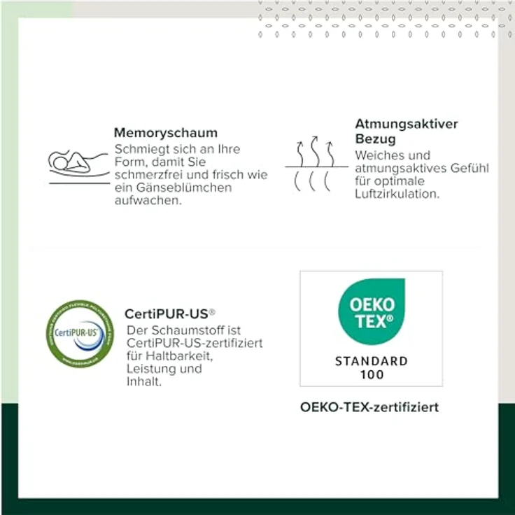 Zinus kühlende Gel Matratze 90x200 cm - 20cm hoch - 4 Zonen Kaltschaummatratze-Härtegrad H3 - Rollmatratze, Memory-Schaum für ergonomischen Schlaf - Oeko-TEX Zertifiziert - in Deutschland – Bild 9