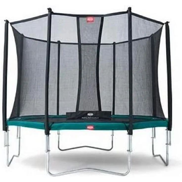 BERG Trampolin oval 520x345 cm grün mit Sicherheitsnetz Comfort Grand Favorit Regular
