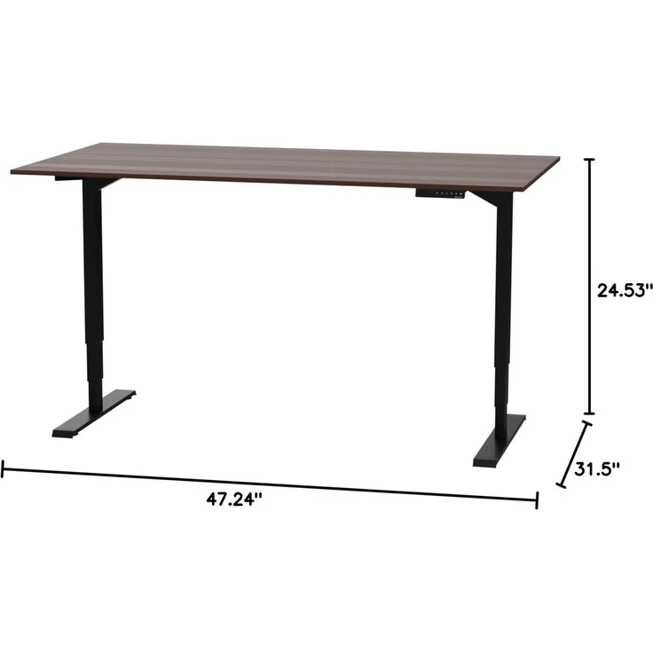 Desktopia Pro X - Elektrisch höhenverstellbarer Schreibtisch / Ergonomischer Tisch mit Memory-Funktion, Nussbaum, Gestell Schwarz, 120x80 cm – Bild 8