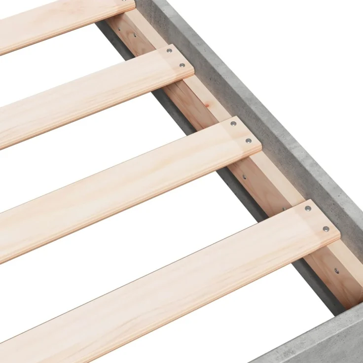 vidaXL Bettgestell Betongrau 200x200 cm Holzwerkstoff 841996 – Bild 7