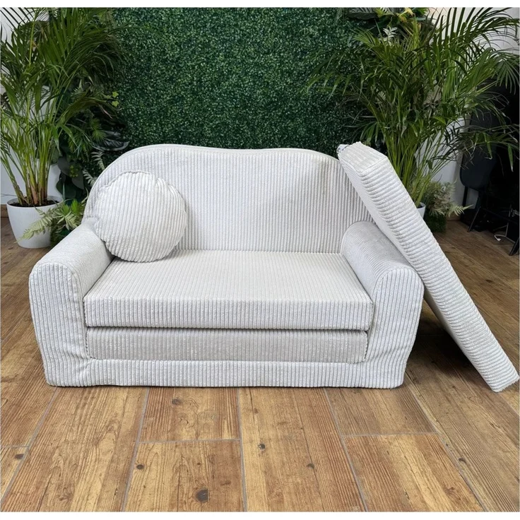 FORTISLINE Kindersofa Kindersofa Rosalia Ausklappbares Sofa aus Cord mit Verlängerung – Bild 3