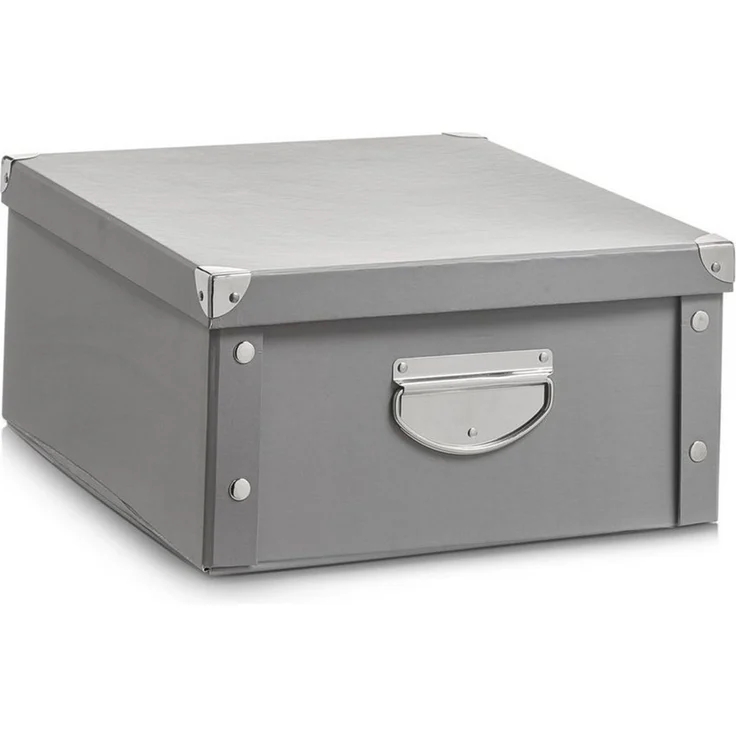 Zeller Present Aufbewahrungsbox Aufbewahrungsbox, Pappe, grau, 40 x 33 x 17 cm – Bild 1