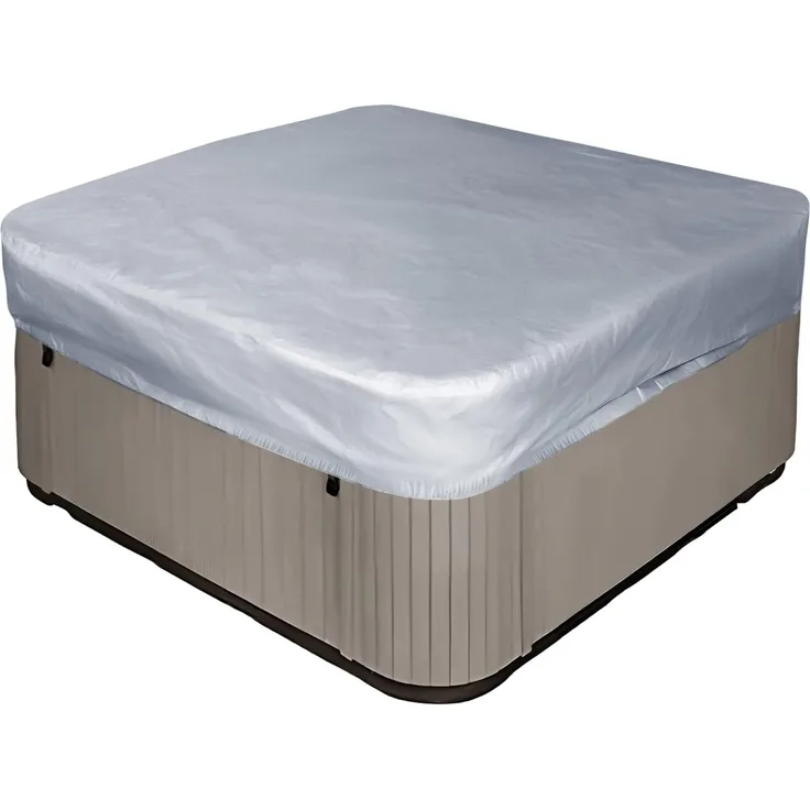 Whirlpool Cover quadratisch 231 × 231 × 30 cm Graue wasserdichte Spa Schutzhülle, UV-fest, Outdoor Hot-Tub Abdeckung