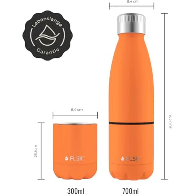 FLSK Explorer Trail Orange Trinkflasche mit Trinkbecher 700 ml – Bild 5