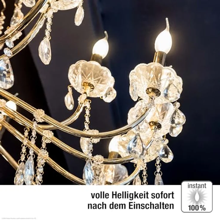 hellum LED Glühlampe, Kerzen-Windstoß Glühbirne E14 LED warmweiß, 250 Lumen Windstoßkerze 2W, entspricht 25-Watt Kerzenbirnen, 2700 Kelvin Warmweiß 3,5 x 3,5 x 10 cm – Bild 7