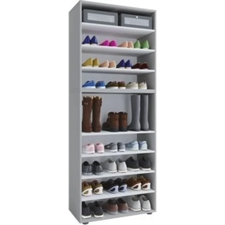 VCM Schuhschrank Lona 917835 Grau H. 183 x B. 70 x T. 37 cm – Bild 4