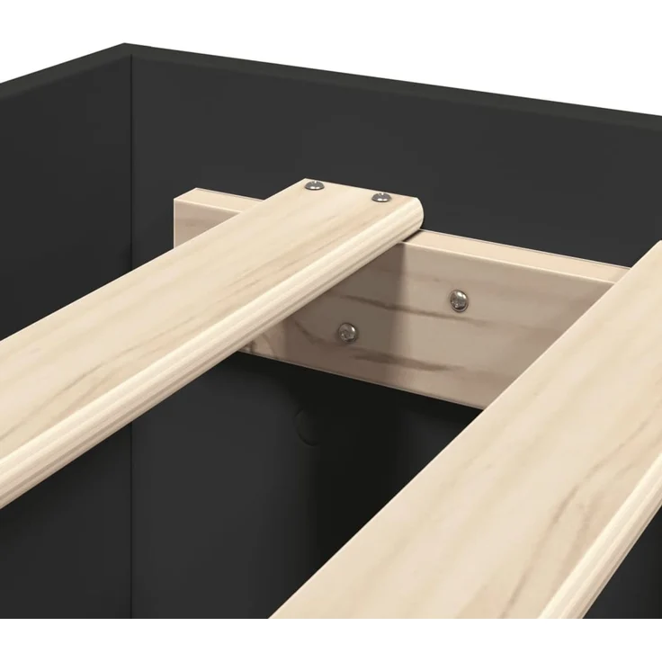 vidaXL Bettgestell mit Kopfteil Schwarz 120x190 cm Holzwerkstoff 3295605 – Bild 9