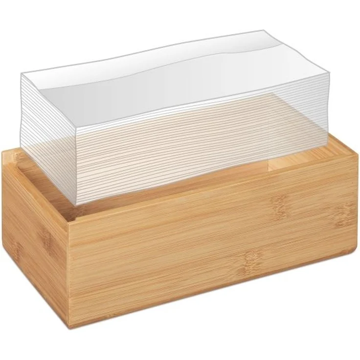 Relaxdays Kosmetiktücherbox aus Bambus – Bild 6