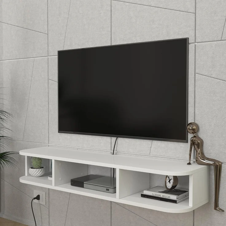 TV-Lowboard hängend Oundsvas 120x30x19 cm Weiß [en. casa] – Bild 2