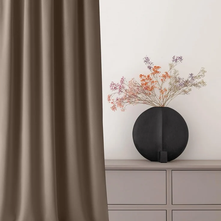 ROOM99 Vorhang mit Silberen Ösen Aura 140x250 cm Breite x Höhe Schiebegardinen Deko Modern Curtain Gardine Wohnzimmer Schlafzimmer Nugat, 1 Stück – Bild 1