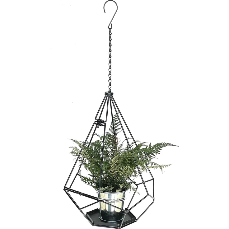 DanDiBo Blumenampel Innen Metall Wand Hängepflanzen 82 cm 96075 L mit Tür 6 Ecken Pflanzenhänger Blumenhänger Topfhänger Blumen Blumentopfhänger Hängetopf – Bild 7