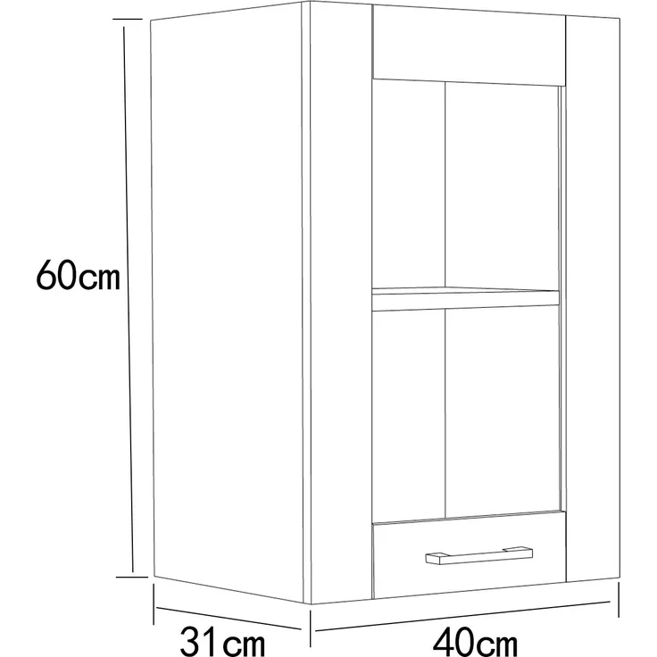 VCM Küchenmöbel Hängeschrank Colura 919364 Weiß / Anthrazit H. 60 x B. 40 x T. 31 cm – Bild 5