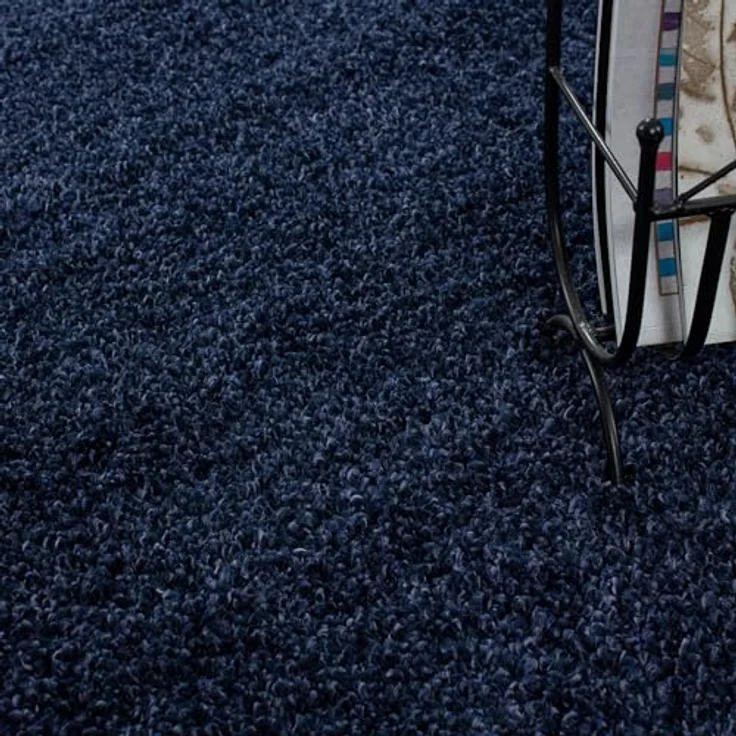 Carpetsale24 Shaggy Hochflor Teppich 60x110 cm Marineblau weich flauschig modern einfarbig Für Flur oder kleine Räume für Wohnzimmer Schlafzimmer Flur – Bild 7