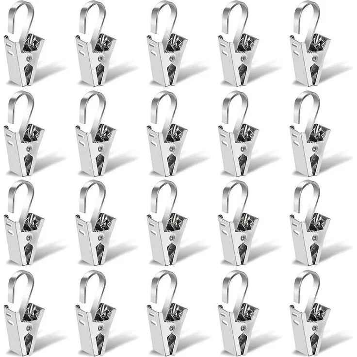 FELIXLEO Gardinenhaken Vorhang Haken Clips, Edelstahl Gardinenhaken Clips – Bild 1