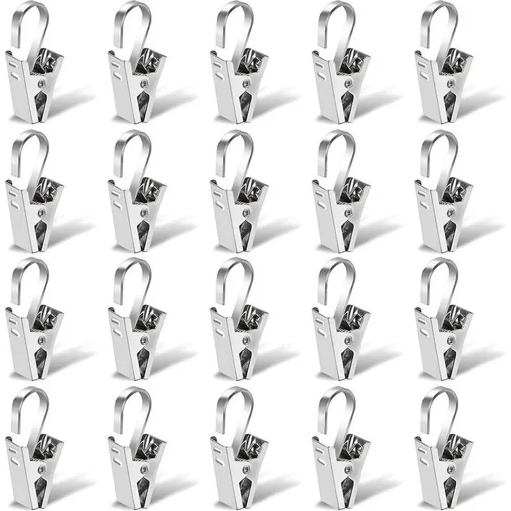FELIXLEO Gardinenhaken Vorhang Haken Clips, Edelstahl Gardinenhaken Clips