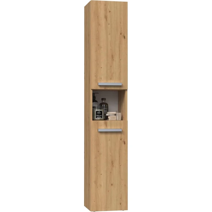 ibonto Hochschrank Badezimmerschrank mit Korb & flexibler Türöffnung - Platzsparend – Bild 4
